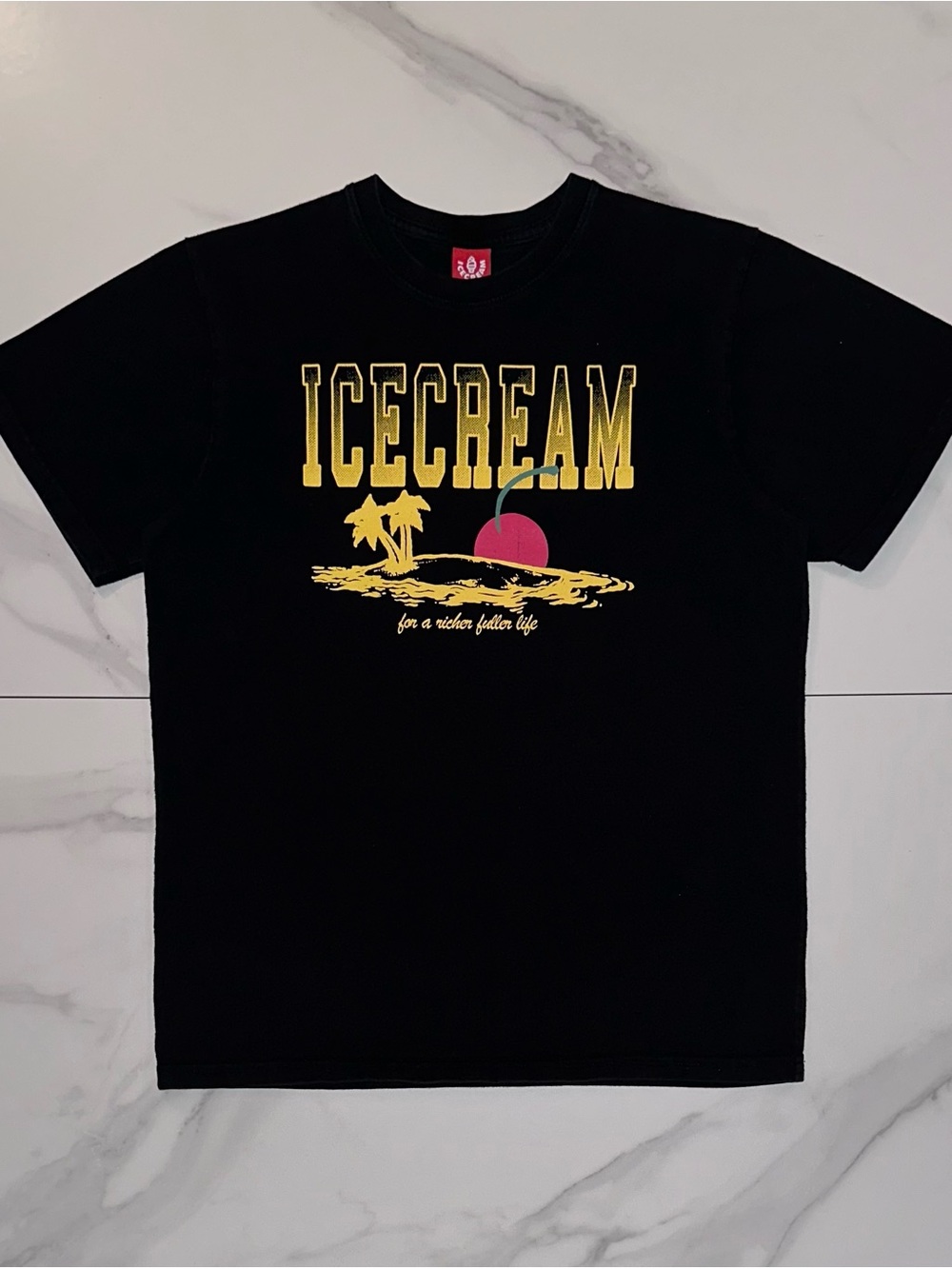 Icecream Life S/S Tee Black Graphic T-Shirt Size Medium